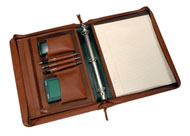 Leather Zipper 3 Ring Binder